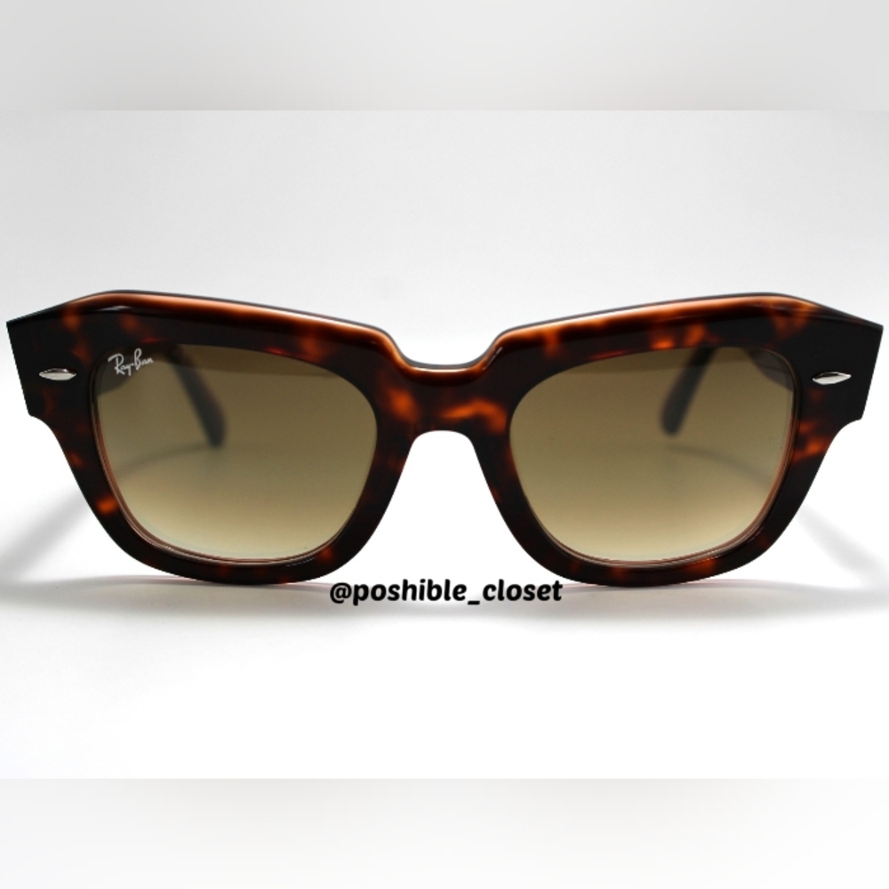 RayBan Model Display RB2186 State Street Gradient Brown Tortoise - Picture 9 of 17